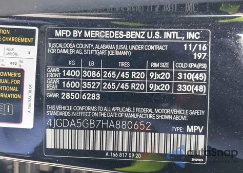 2017 Mercedes-Benz Gle 400 4Matic from USA, damaged, VIN 4JGDA5GB7HA880652